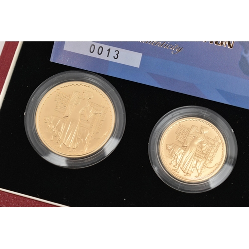 27 - A ROYAL MINT 2001 GOLD PROOF BRITANNIA 4-COIN COLLECTION, One Ounce £100, Half Ounce £50, Quarter Ou... 