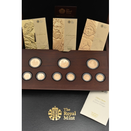 32 - THE ROYAL MINT LONDON 2012 CITIUS ALTIUS FORTIUS COIN SET, (Faster Higher Stronger) gold nine coin P... 