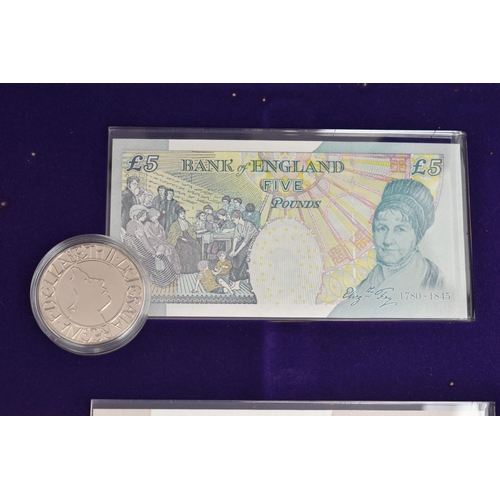 34 - QUEEN ELIZABETH CORONATION ANNIVERSARY CROWN & BANKNOTE COLLECTION, to include Banknotes £5, £10, £2... 