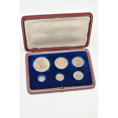 37 - AN ENGLISH CASED 1893 PROOF SET OF COINS, comprising of Crown LV1, Half-crown, Florin, Shilling, Six... 