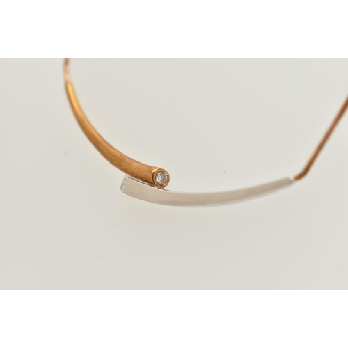 115 - A 9CT GOLD 'ROYAL MINT' 'CONNECTIONS COLLARETTE' NECKLACE, a bicolor bypass style necklace, flush se... 