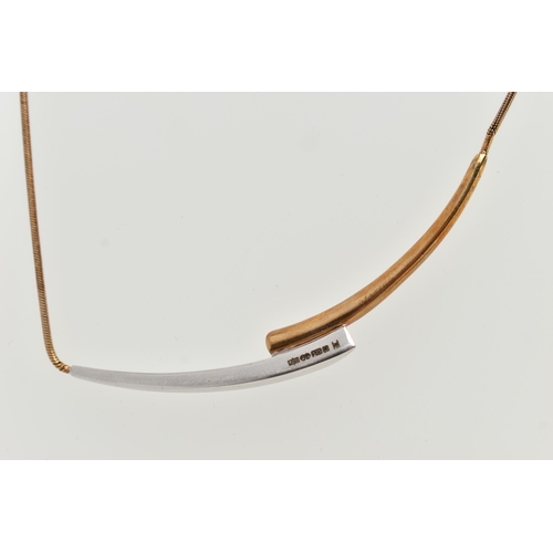 115 - A 9CT GOLD 'ROYAL MINT' 'CONNECTIONS COLLARETTE' NECKLACE, a bicolor bypass style necklace, flush se... 