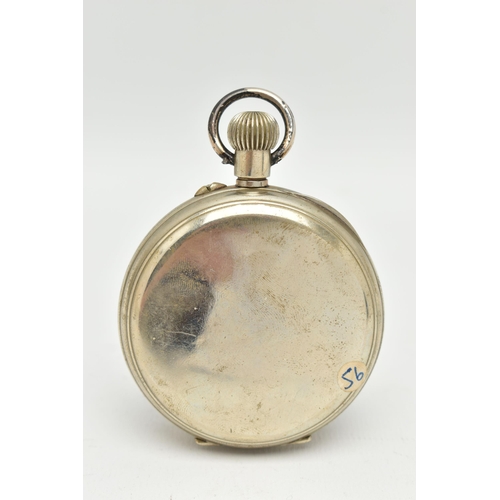 94 - A GOLIATH POCKET WATCH, manual wind, round white dial, large Roman numerals, subsidiary dial at the ... 