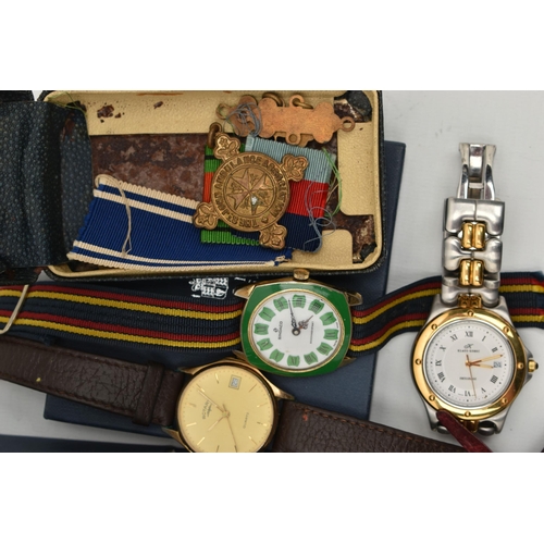 156 - AN ASSORTMENT OF WRISTWATCHES, six wristwatches, names to include Rotary, Sindaco, Seiko, and Royal ... 