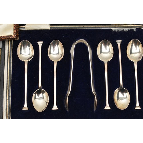 190 - SIX CASED SETS OF CUTLERY, to include two cased sets of silver teaspoons, a cased set of six silver ... 