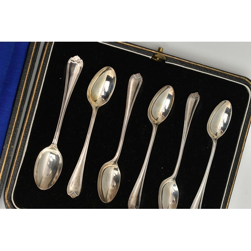 190 - SIX CASED SETS OF CUTLERY, to include two cased sets of silver teaspoons, a cased set of six silver ... 