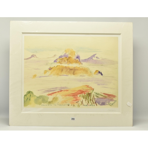 315 - JIMI HENDRIX (AMERICA 1942-1970) 'MOUNTAIN IN THE CLOUDS', a limited edition print of a landscape or... 