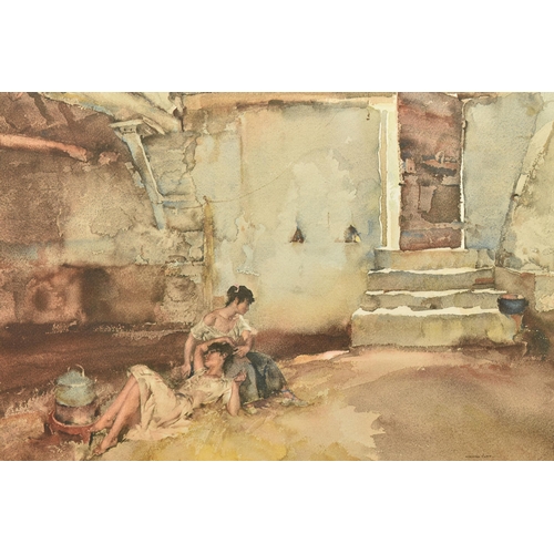 318 - WILLIAM RUSSELL FLINT (1875-1969) 'RETREAT FROM THE SUN', a signed limited edition print depicting t... 