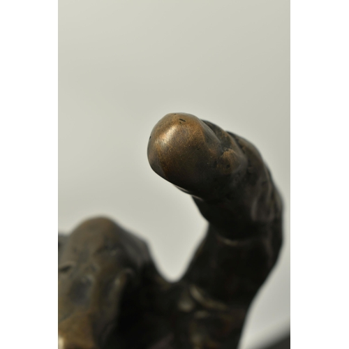 325 - ROLF HARRIS (AUSTRALIAN 1931) 'INTUITION' a limited edition bronze sculpture of a pair of hands 235/... 