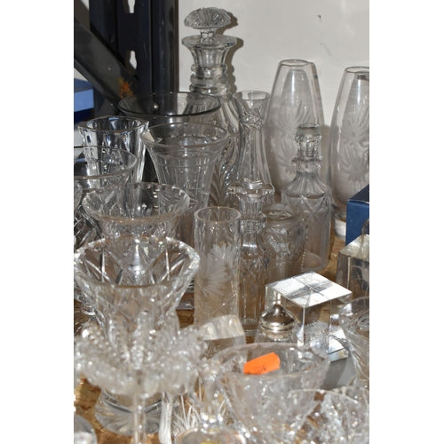 333 - A GROUP OF CUT CRYSTAL AND GLASSWARE, a Royal Brierly 'Fuchsia' pattern bud vase, a collection of sa... 