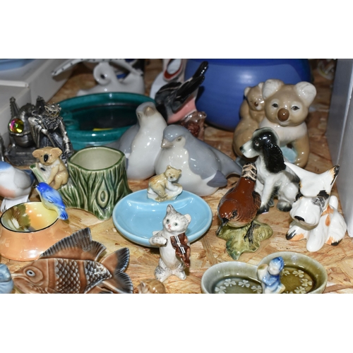 345 - A GROUP OF FIGURES AND OTHER CERAMICS, to include a Beswick Lakeland Terrier no 2448, a Beswick Wren... 