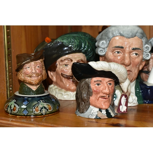 359 - A COLLECTION OF ROYAL DOULTON CHARACTER JUGS, to include 'Dick Turpin', 'Apothecary', 'The Cavalier'... 