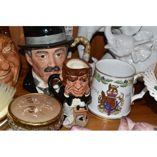 360 - A GROUP OF NAMED CERAMICS AND ORNAMENTS, comprising a large Royal Doulton D5327 'John Barleycorn' ch... 