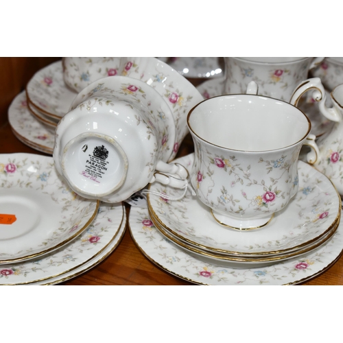 361 - A PARAGON 'FIRST CHOICE' PATTERN TEA SET, comprising cake plate, five cups, sugar bowl, milk jug, si... 