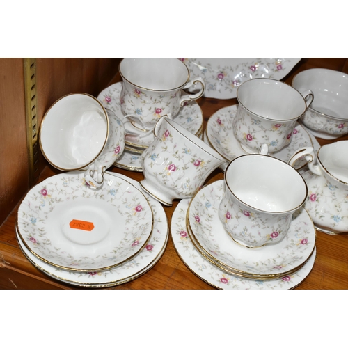 361 - A PARAGON 'FIRST CHOICE' PATTERN TEA SET, comprising cake plate, five cups, sugar bowl, milk jug, si... 