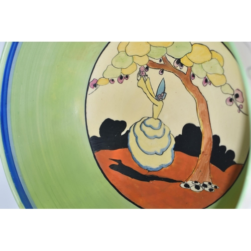 367 - A CLARICE CLIFF 'APPLIQUE IDYLL' CRINOLINE LADY FRUIT BOWL, diameter 21cm, black printed backstamp -... 