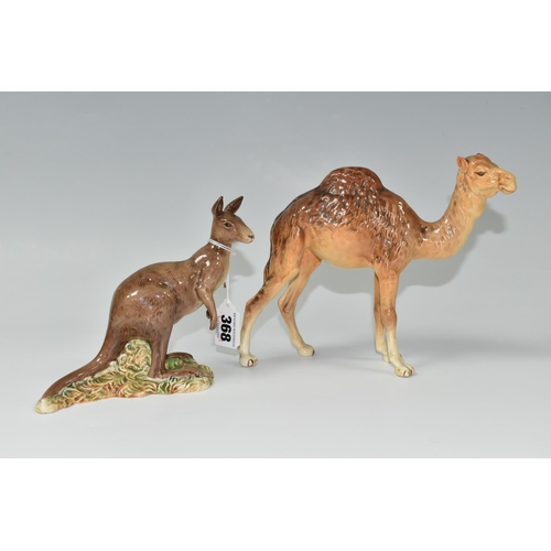 368 - TWO BESWICK ANIMALS, comprising a Kangaroo 1160 and Camel 1044 (2) (Condition Report: a small chip t... 