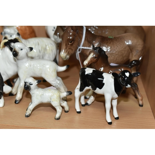 371 - A GROUP OF BESWICK ANIMALS, comprising two donkeys, Donkey foal, height 11cm and   Donkey no.2267A, ... 