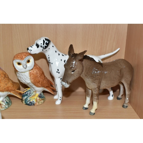 371 - A GROUP OF BESWICK ANIMALS, comprising two donkeys, Donkey foal, height 11cm and   Donkey no.2267A, ... 