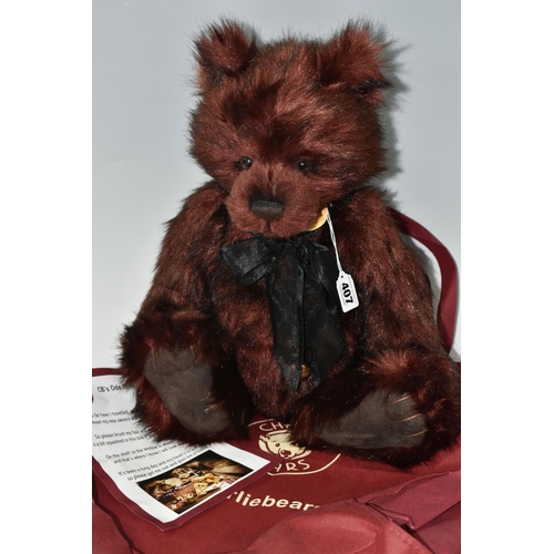 407 - A CHARLIE BEAR 'MERLOT' CB124997, exclusively designed by Isabelle Lee, height approx. 51cm, with ta... 