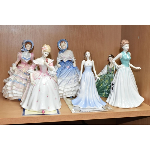 408 - SIX ROYAL DOULTON LADIES, comprising Classics 'Anne Marie' HN4522, 'Elyse' HN2474, 'Alice' HN3368, T... 