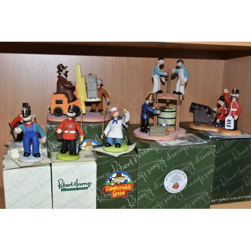 412 - SEVEN BOXED ROBERT HARROP 'THE CAMBERWICK GREEN COLLECTION' FIGURES AND GROUPS, comprising CGS04 Cap... 