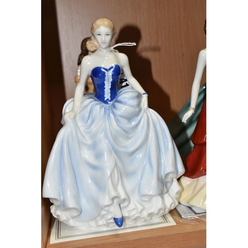 415 - FIVE ROYAL DOULTON FIGURE OF THE YEAR LADIES, comprising Classics 2002 'Sarah' HN3978, 2003 'Elizabe... 