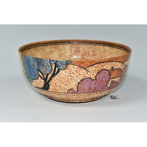 428 - A CLARICE CLIFF BIZARRE CAFÉ AU LAIT AUTUMN BOWL, brown and black bands to Café au Lait bowl interio... 