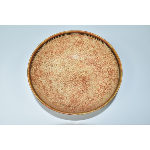 428 - A CLARICE CLIFF BIZARRE CAFÉ AU LAIT AUTUMN BOWL, brown and black bands to Café au Lait bowl interio... 