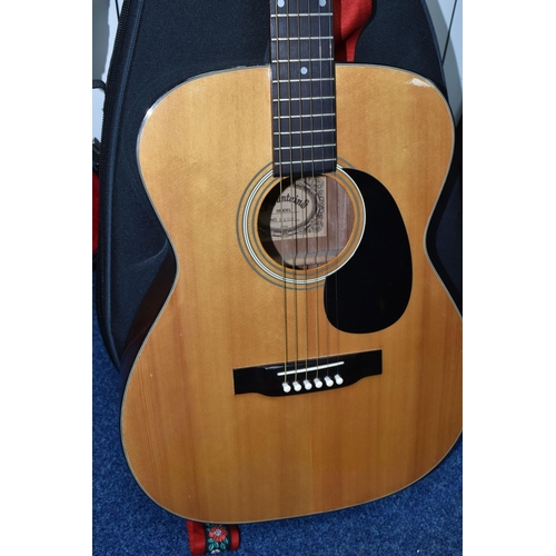 434 - A 1970s MOUNTAIN ACOUSTIC GUITAR, Model F100,  made in Japan; Back and sides: mahogany, Top: natural... 