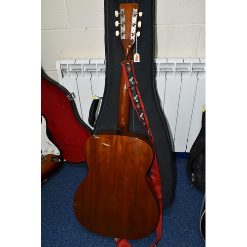 434 - A 1970s MOUNTAIN ACOUSTIC GUITAR, Model F100,  made in Japan; Back and sides: mahogany, Top: natural... 