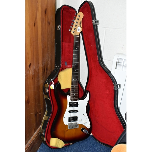 435 - A JIM HAXLEY ELECTRIC GUITAR, with hard case (1) (Condition report: guitar appears in good condition... 