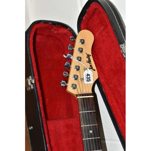 435 - A JIM HAXLEY ELECTRIC GUITAR, with hard case (1) (Condition report: guitar appears in good condition... 