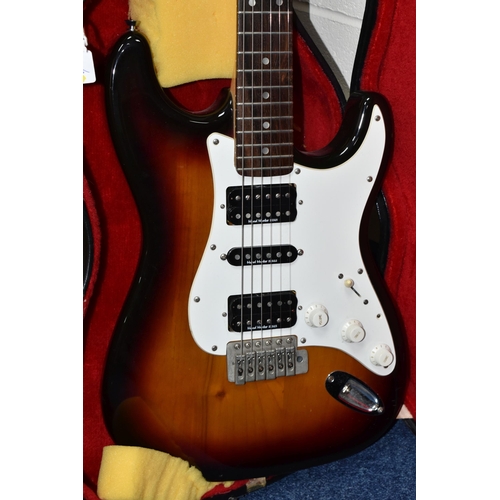 435 - A JIM HAXLEY ELECTRIC GUITAR, with hard case (1) (Condition report: guitar appears in good condition... 