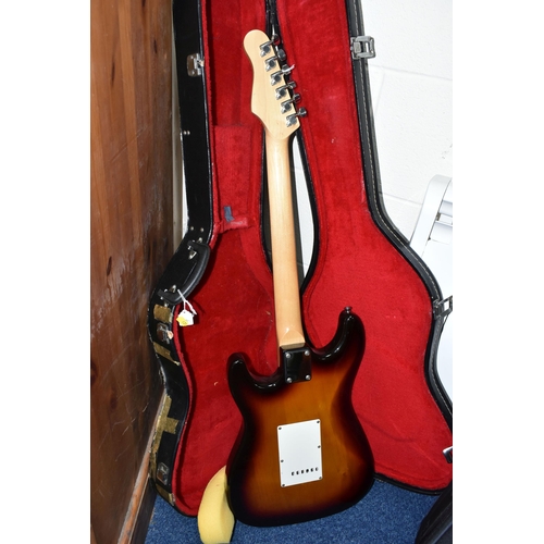 435 - A JIM HAXLEY ELECTRIC GUITAR, with hard case (1) (Condition report: guitar appears in good condition... 