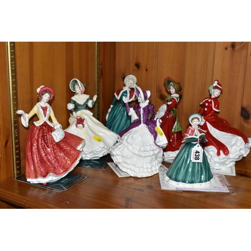 438 - A GROUP OF SEVEN ROYAL DOULTON CHRISTMAS FIGURINES, comprising HN5168 'On The First Day Of Christmas... 