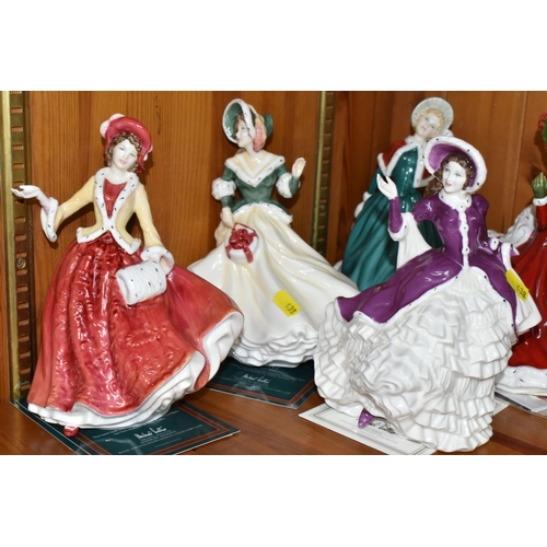 438 - A GROUP OF SEVEN ROYAL DOULTON CHRISTMAS FIGURINES, comprising HN5168 'On The First Day Of Christmas... 