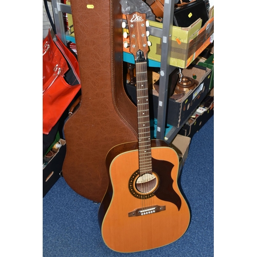 450 - AN EKA ITALIAN ACOUSTIC GUITAR AND CASE, comprising a Model VI six string guitar having mahogany ven... 