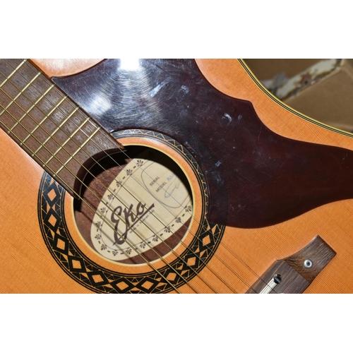 450 - AN EKA ITALIAN ACOUSTIC GUITAR AND CASE, comprising a Model VI six string guitar having mahogany ven... 