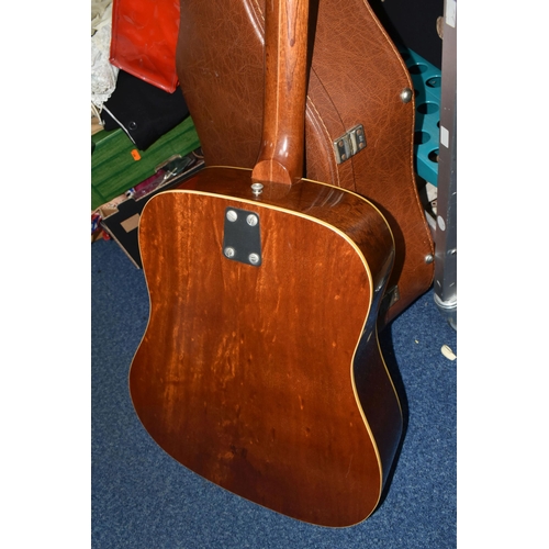 450 - AN EKA ITALIAN ACOUSTIC GUITAR AND CASE, comprising a Model VI six string guitar having mahogany ven... 