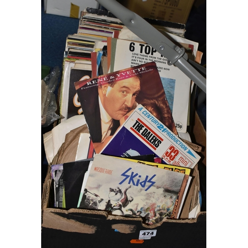 474 - ONE BOX OF L.P AND SINGLE RECORDS, approximately one hundred L.P records to include artists Elvis, T... 