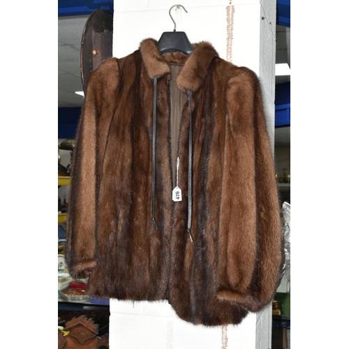 476 - A 1980'S  LADIES MINK FUR JACKET, made in England, approximate size UK 12/14 (1) (Condition Report: ... 