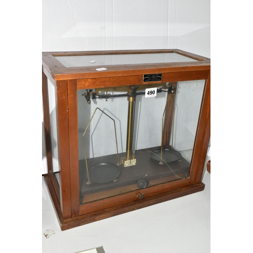 490 - A GRIFFIN & GEORGE LTD MICROID LABORATORY BALANCE SCALES, in original glazed case (1) (Condition Rep... 