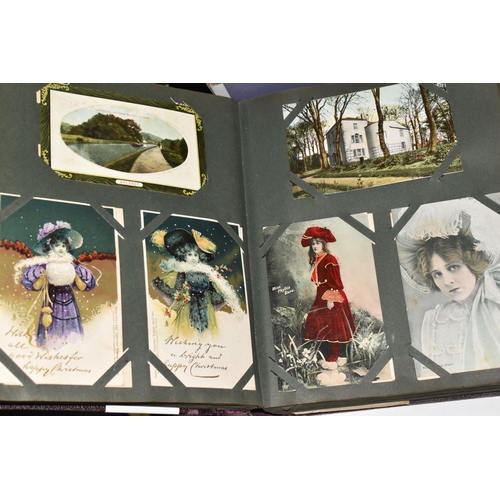 505 - A GROUP OF EPHEMERA INCLUDING STEREOSCOPIC VIEWER, EDWARDIAN POSTCARD ALBUM AND CONTENTS, ETC, the p... 