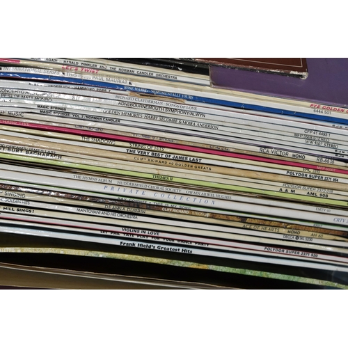 517 - TWO BOXES OF LPS AND SINGLES RECORDS, including Cliff Richard, The Shadows, musicals, compilations, ... 