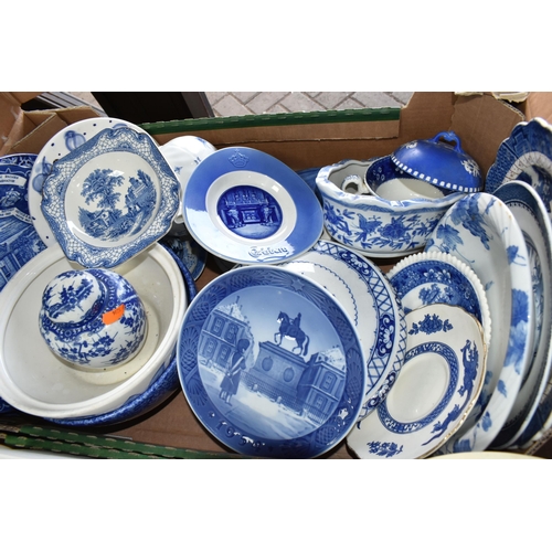 518 - SIX BOXES OF CERAMICS, to include Burleigh Ware tea set,  Jerome Massier floral tea plates, Denby te... 