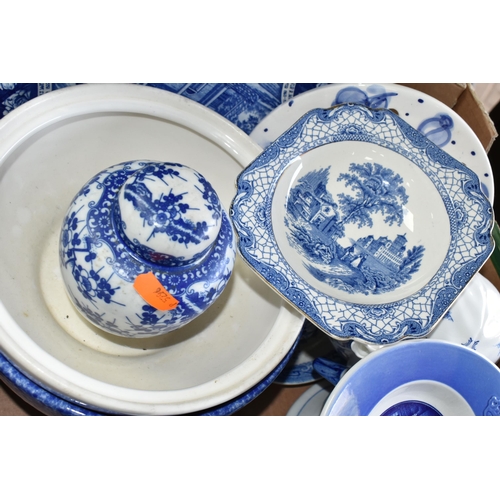 518 - SIX BOXES OF CERAMICS, to include Burleigh Ware tea set,  Jerome Massier floral tea plates, Denby te... 