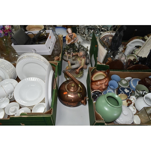 521 - SIX BOXES AND LOOSE CERAMICS AND GLASSWARE, to include a Royal Doulton 'John Barleycorn' character j... 