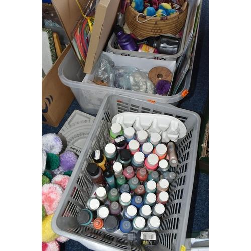 537 - FOUR BOXES OF CRAFTING EQUIPMENT, including quilling, stencilling, painting, calligraphy, etc (4 box... 