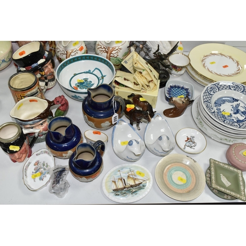 552 - A SMALL SELECTION OF DECORATIVE CERAMICS ETC, to include a Small Royal Copenhagen Fajance dish, a Go... 